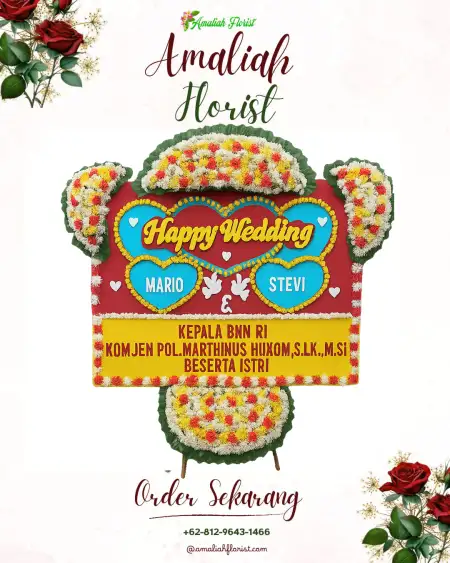 Papan Bunga Pernikahan Degan
